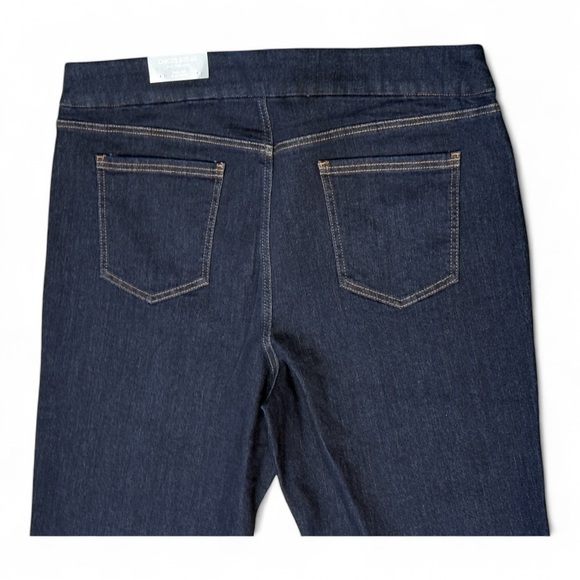 CHICOS Pull-On Boot-Cut Jeans US Size 20R (Chicos Size 4R) NWT Dark Blue - Picture 4 of 7